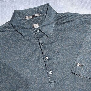 Nike Tiger Woods Geometric Pebble Print Cotton Golf Polo Shirt‎ Men's Size Large